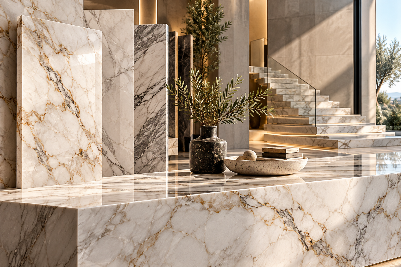 Marble surface installation